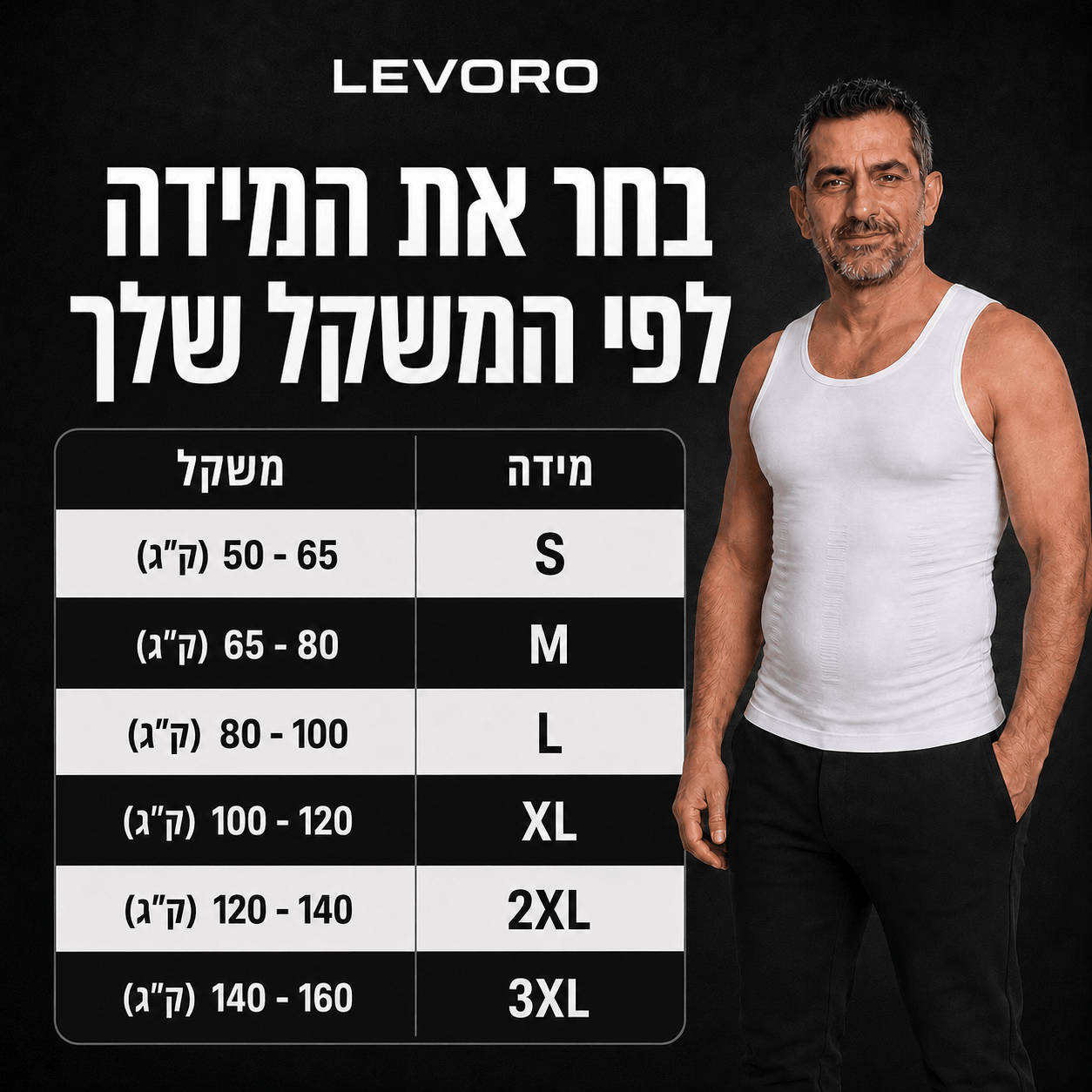 גופיית החיטוב של Levoro למראה מחוטב יותר
